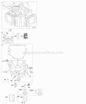 Cylinder Engine Sump Diagram and Parts List for 445777-0112-E3  Briggs and Stratton Engine